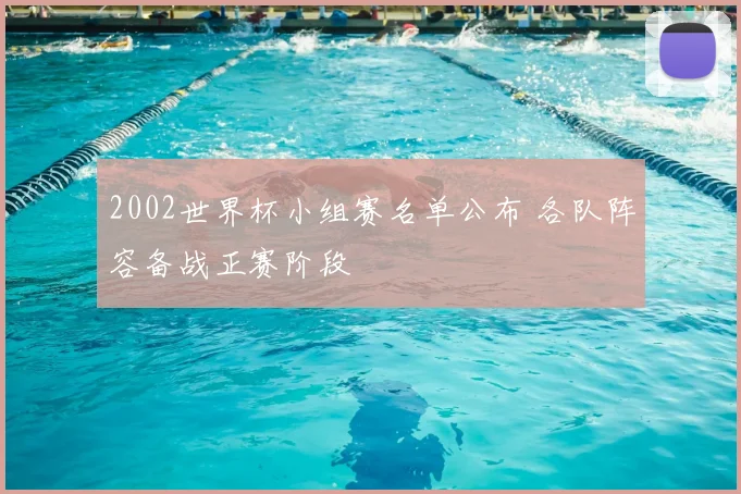 2002世界杯小组赛名单公布 各队阵容备战正赛阶段